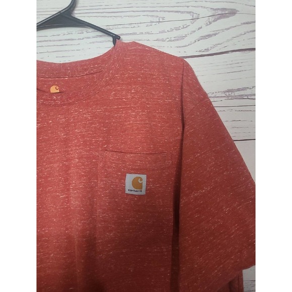 Carhartt K87 Red Workwear Crew Neck Short Sleeve Pocket T-Shirt Men's Size Large - Picture 3 of 5
